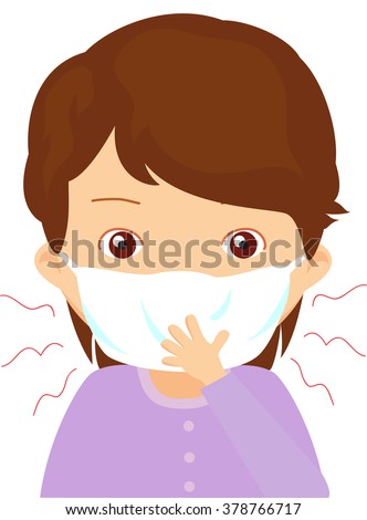 Sick Girl Flu Mask Cartoon Illustration Stock Illustration 378766717 ...