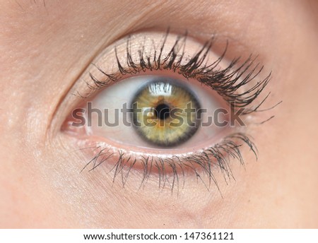 close up of human eye - stock photo