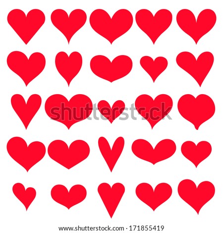 Hearts; vector set