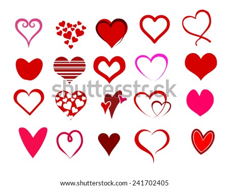 Heart shape set vector