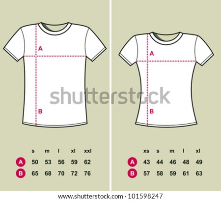 Download T Shirt Sizes Men Women Stock Vector 101598247 - Shutterstock