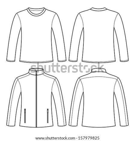 Jacket and Long-sleeved T-shirt isolated on white background - stock vector