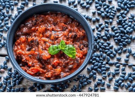 Bowl of black bean chili