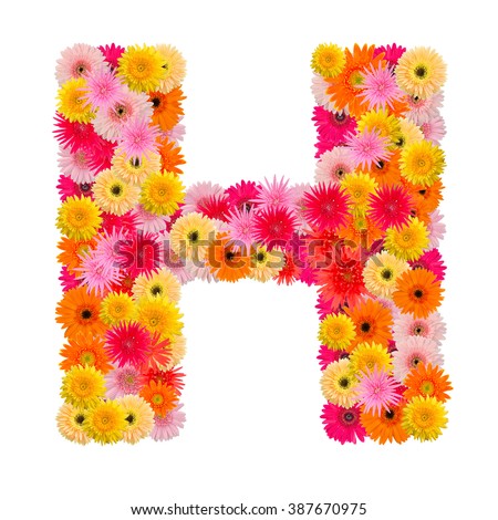 Letter H Flower Alphabet Isolated On Stock Photo 88450870 - Shutterstock