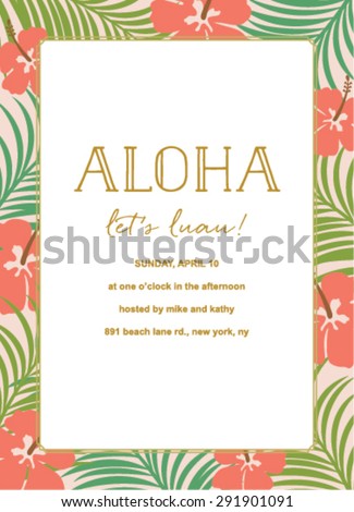 invitation aloha vector Luau Hawaiian Vectors & Stock Royalty Images, Images Free