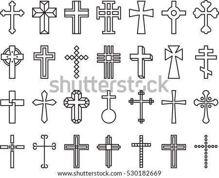 Crosses Set Vector Illustration Stock Vector 118197529 - Shutterstock