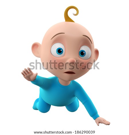 3d Funny Character Sweet Blueeyed Baby Stock Illustration 185223530 ...