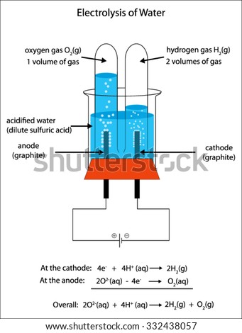 Labeled Diagram Show Electrolysis Acidified Water Stock ... labeled motorcycle diagram 