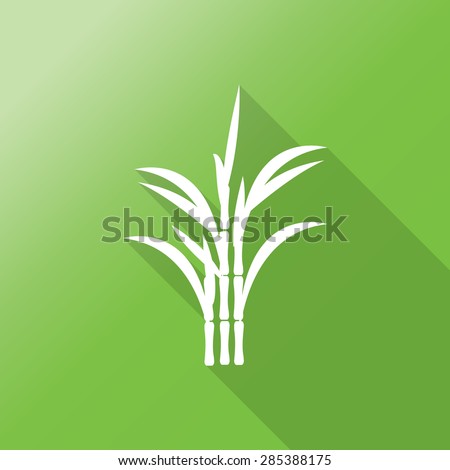 sugar cane flat icon with long shadow  