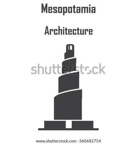 Mesopotamia architecture, ziggurat icon vector.