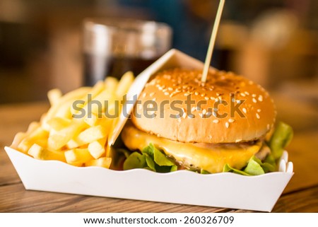 Burger And Chips Stock Images, Royalty-Free Images & Vectors | Shutterstock