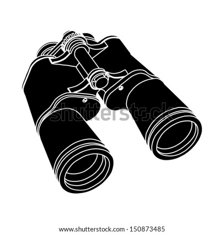 Binoculars Black White Sketch Bitmap Copy Stock Illustration 85665574