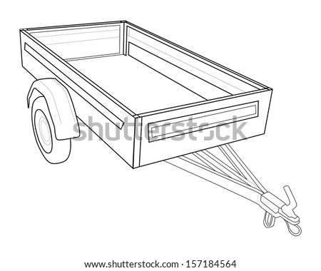 Download Car Trailer Vector Isolated On White Stock Vector ...