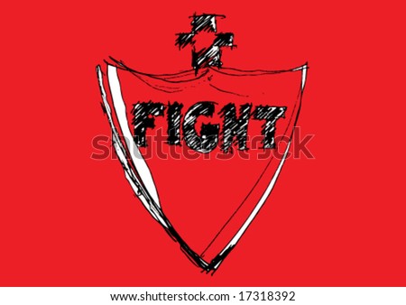hand draw shield sign