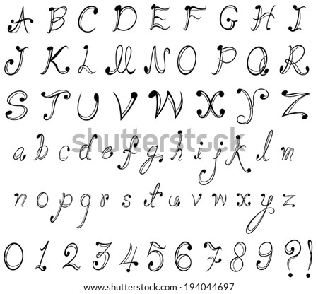 Graphical Font Numerical Numbers Stylish Typography Stock Vector ...