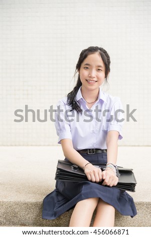 Asian girl uniform building Ass hole finger hard tied dark skirt
