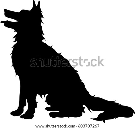 Download Sitting Dog Silhouette Vector Stock Vector 603707267 ...