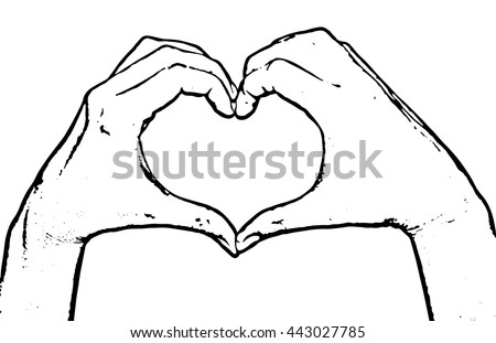 Female Hands Making Shape Heart Symbol Stock Illustration ...