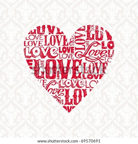 Vector Valentines card with heart