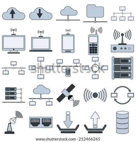 Big Collection Devices Computing Icons 16 Stock Vector 105024416 ...