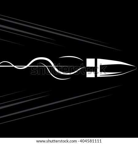 Bullet flying. weapon gun vector. fast motion