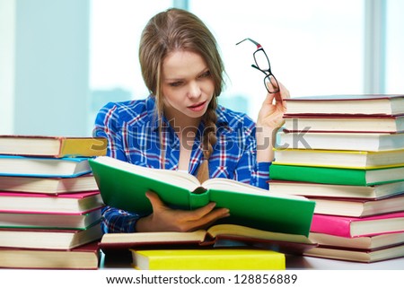 Diligent Student Being Absorbed Studying Stock Photo 133026965 ...