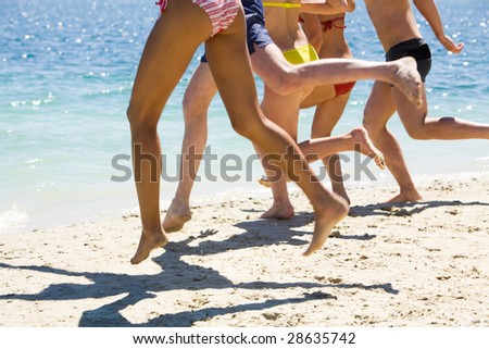 Legs Of Friends On Going To Run Into Water Closeup View On Hooves Horses Running Stock Photo 37072126