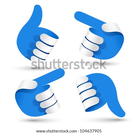 Vector illustration paper hands.