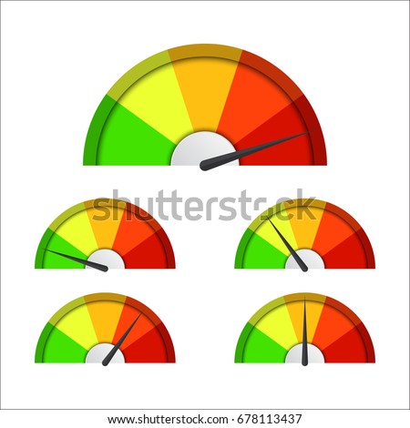 Set Simple Vector Tachometers Indicators Red Stock Vector 678113437 ...