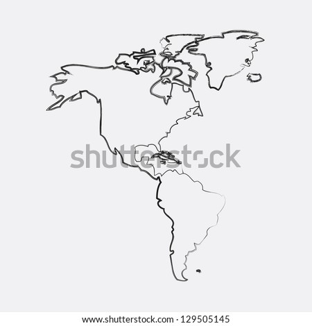 Map North South America Stock Vector 103581128 - Shutterstock