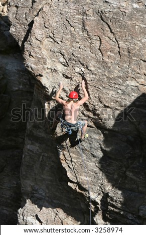 rock climber works his way rock stock photo 3258974 shutterstock how rock climbing works
