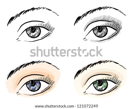 Drawing Human Eye Set Stock Illustration 13270765 - Shutterstock