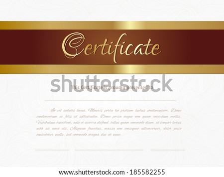 Vector Certificate Background Modern Flat Style Stock Vector 185582120