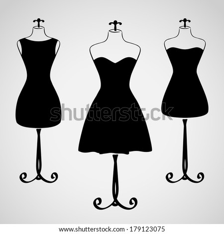 Little Black Dress Fashion Boutique Set Stock Vector 269107649 ...