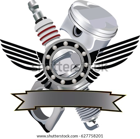  Piston  Spindle Motor Identification Stickers Stock Vector 