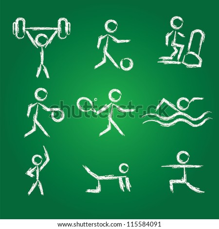 Triathlon Simple Stick Figure Icon Stock Vector 299976212 - Shutterstock