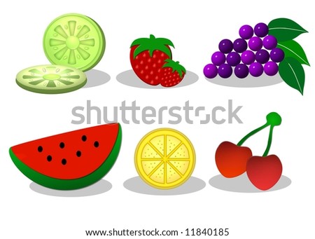 Fruit Vegetables Flat Icon Set Vector Stock Vector 436415410 - Shutterstock