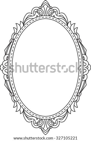 Elegant Oval Frame Flower Stock Vector 45697432 - Shutterstock