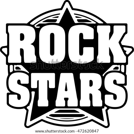 Rock Stars Black White Vector Design Stock Vector 472620847 - Shutterstock
