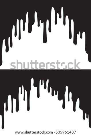 Black Paint Drips Vector Illustration Your Stock Vector 535961437