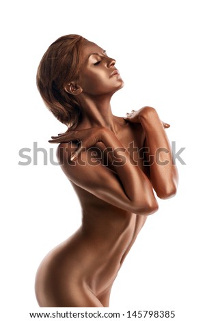 Beautiful Black Woman Posing Studio Stock Photo 237819421 