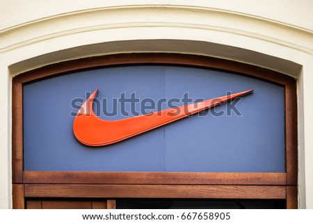 PRAGUE, CZECH REPUBLIC - JUNE 16 2017: Nike store in Prague city centre