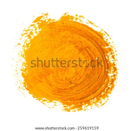the yellow orange circle paint strokes vector