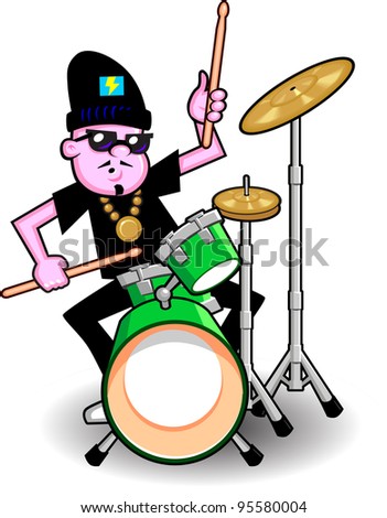 Drummer Cartoon Stock Vector 95580004 - Shutterstock
