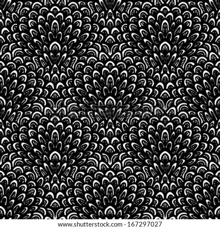 Art deco vector floral pattern in black and white seamless texture for web print Art deco vector floral pattern in black and white seamless texture for web print