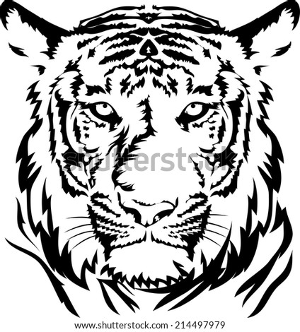 White Bengal Tiger Tattoo Vector Stock Vector 193984361 - Shutterstock