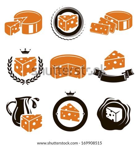 Cheese set. Vector