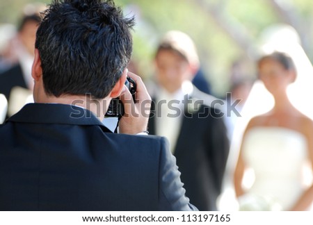 wedding photographer in action