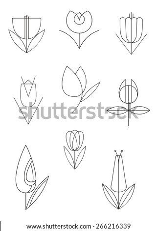 Flower Line Art Stock Photos, Royalty-Free Images & Vectors - Shutterstock