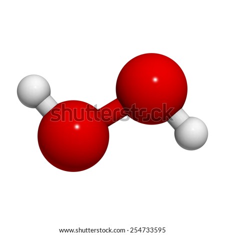 Hydrogen peroxide (H2O2) molecule, chemical structure. HOOH is an ...